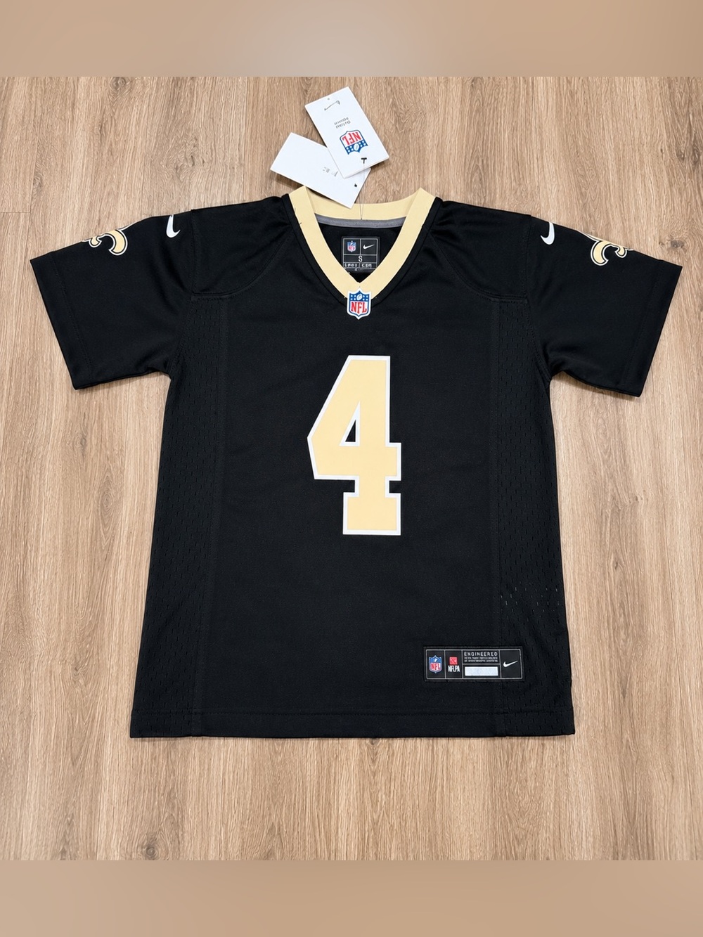 Nike NFL New Orleans Saints Derek Carr #4 Black Toddler Jersey Size 4T